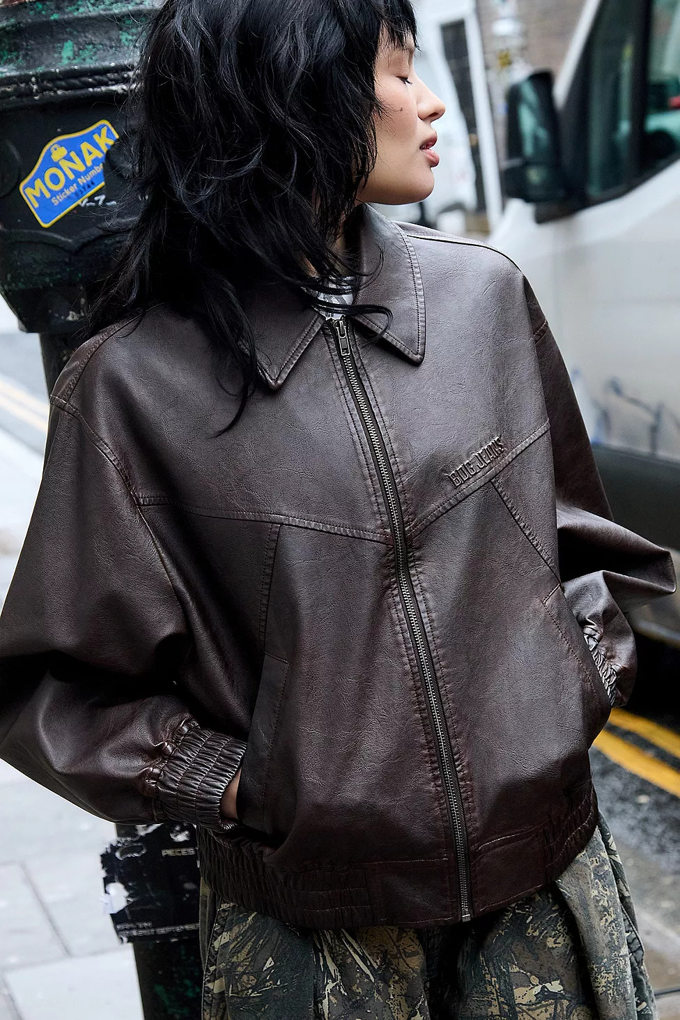 BDG Fern Faux Leather Bomber Jacket | Urban Outfitters UK