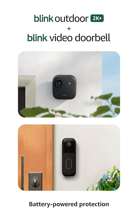 Blink Outdoor 2K+ and Video Doorbell – Two-year battery life, smart detection, Sync Module Core... | Amazon (US)