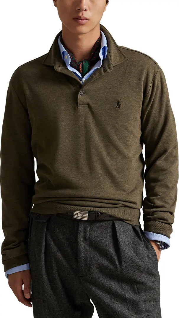 Polo Ralph Lauren Long Sleeve Luxury Cotton Blend Polo | Nordstrom | Nordstrom