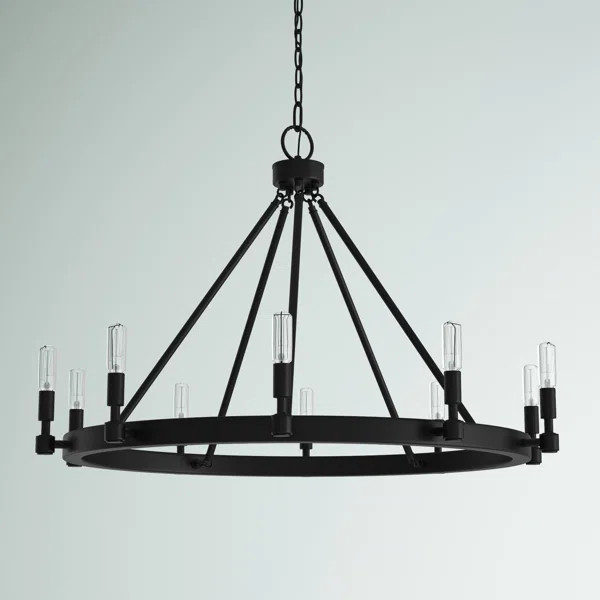 Calvin Dimmable Wagon Wheel Chandelier | Wayfair North America