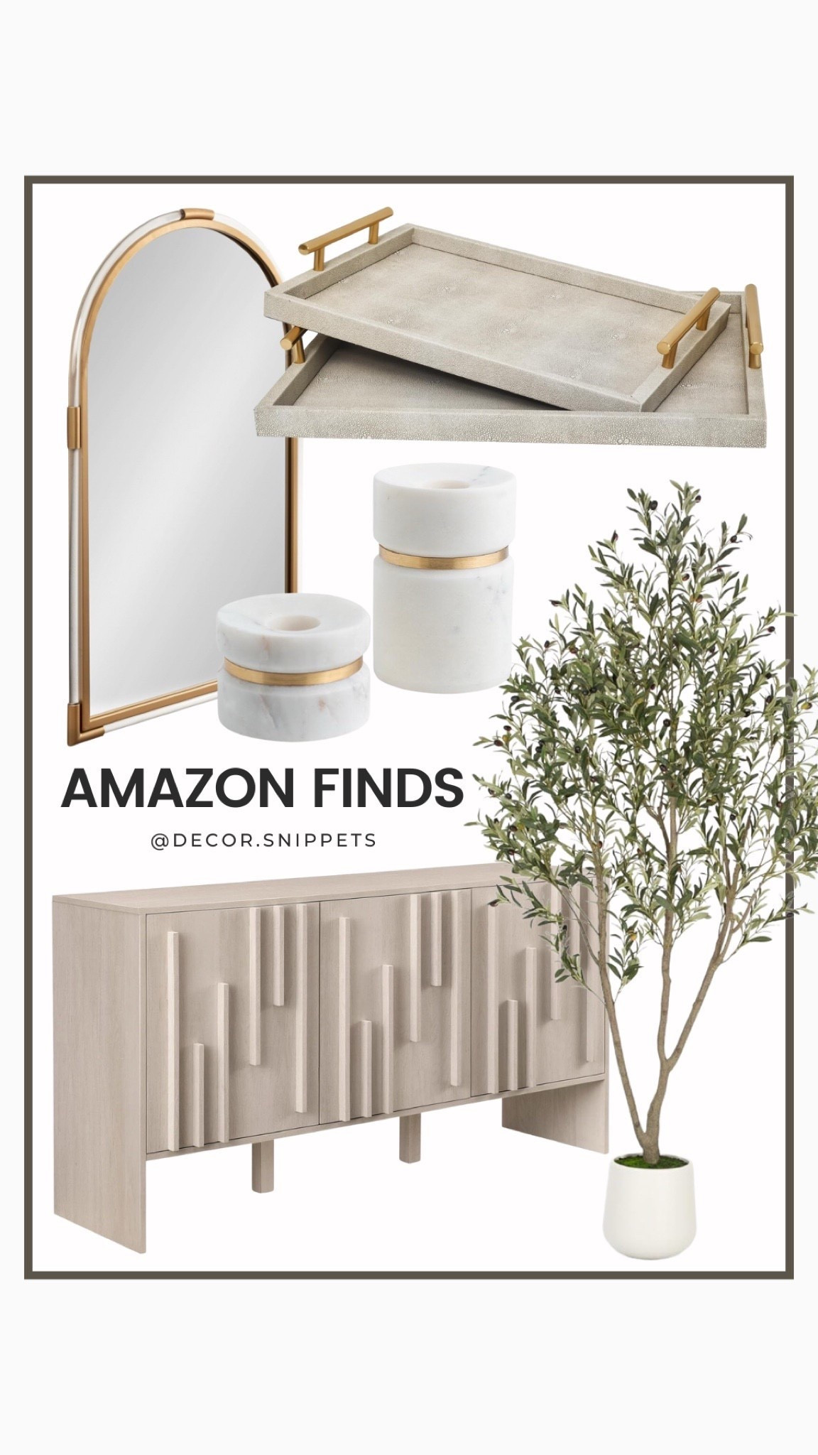Elevated Essentials

Create a chic and inviting space with these sophisticated finds. ✨ From the sleek lines of the accent cabinet to the elegant marble accents and graceful faux olive tree, each piece adds a touch of luxury and warmth. Perfect for creating a serene and stylish home.
#LTKhome #AmazonFinds #HomeDecor #InteriorDesign #ElegantLiving