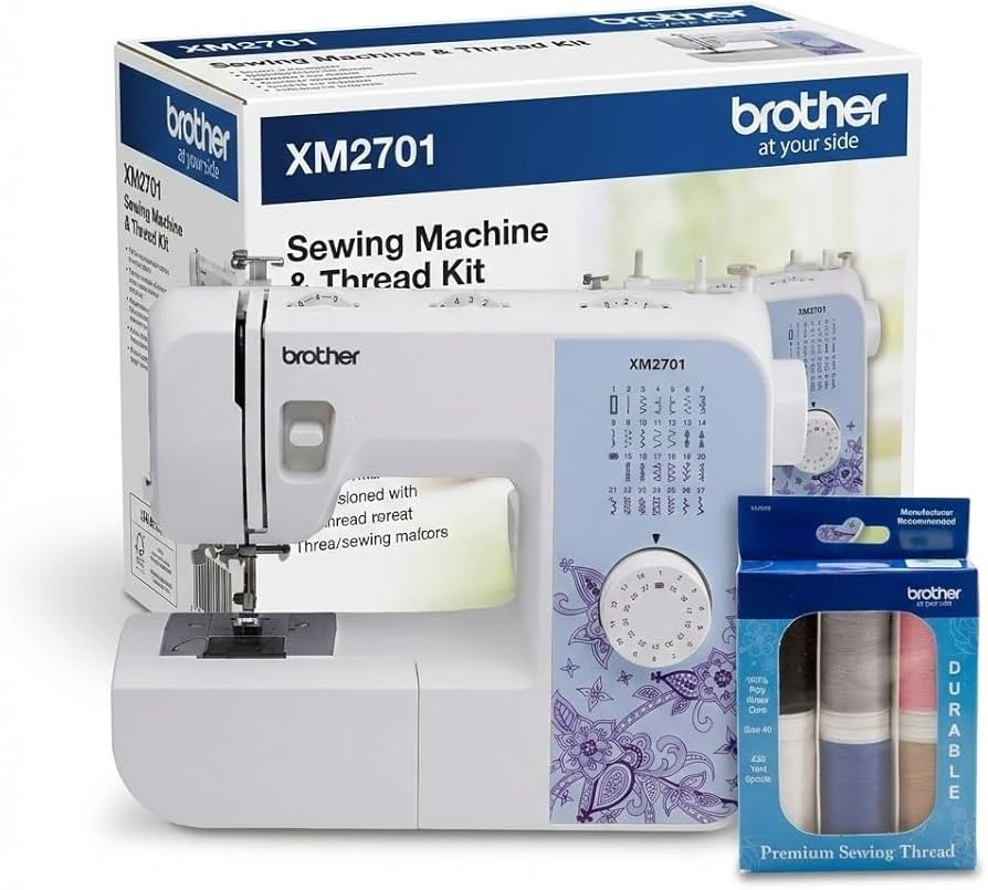 Brother XM2701 Sewing Machine, Lightweight Machine with 27 Stitches, 10-Pack Pre-Wound Bobbins an... | Amazon (US)