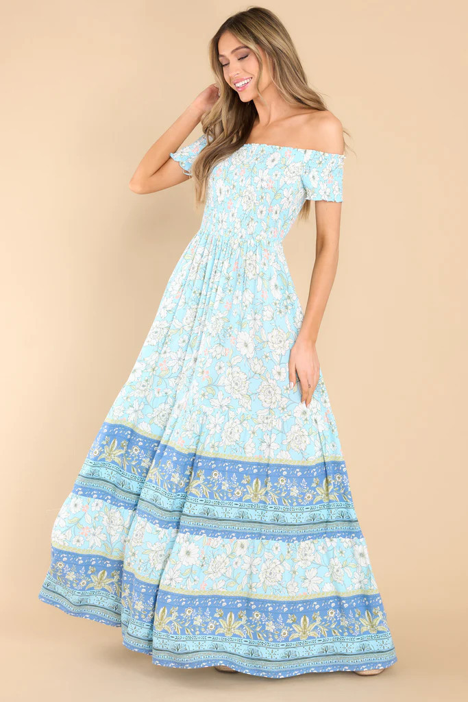 Belong To Me Blue Floral Maxi Dress | Red Dress 