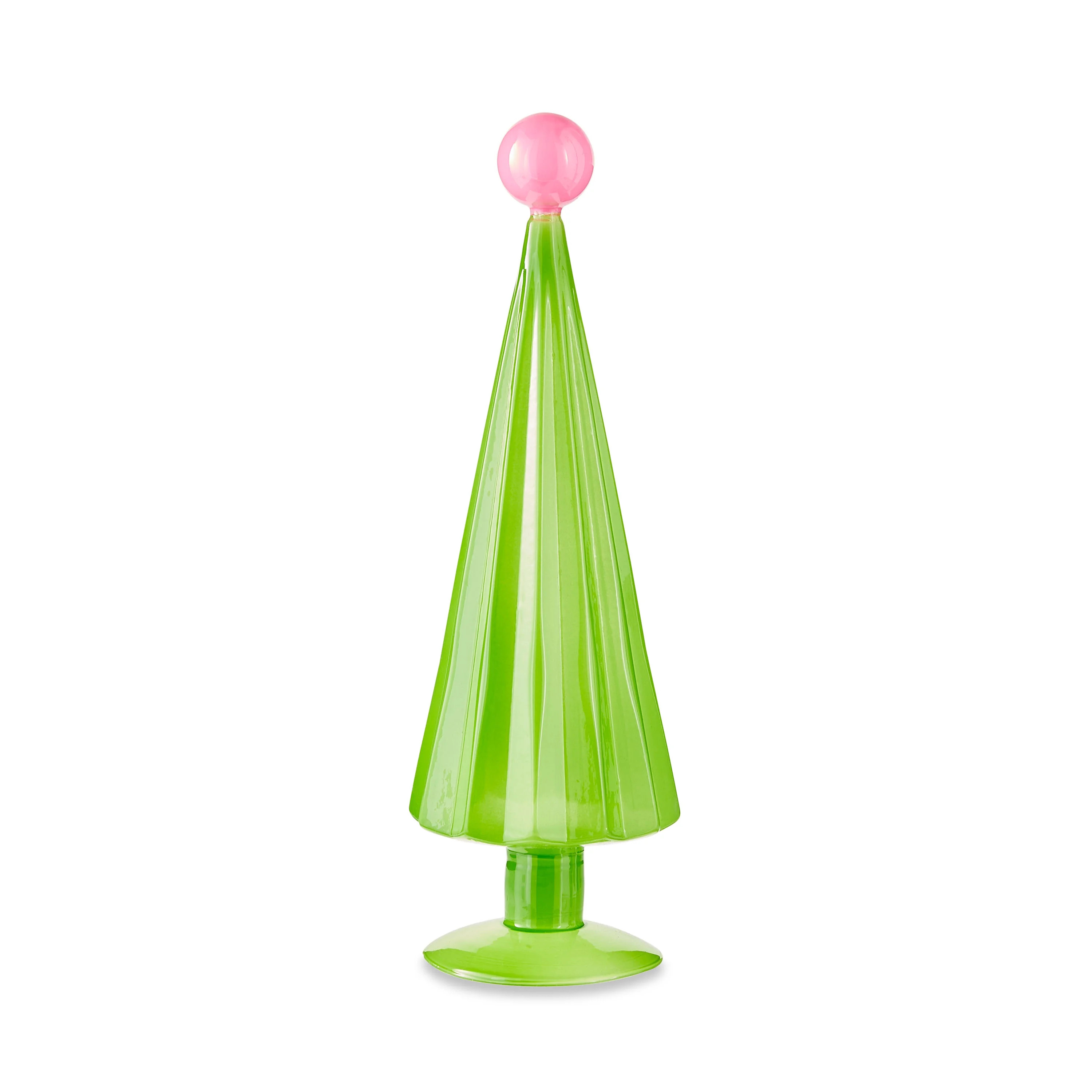 Green & Pink Glass Christmas Tree Decoration, 12.25 in, by Holiday Time | Walmart (US)