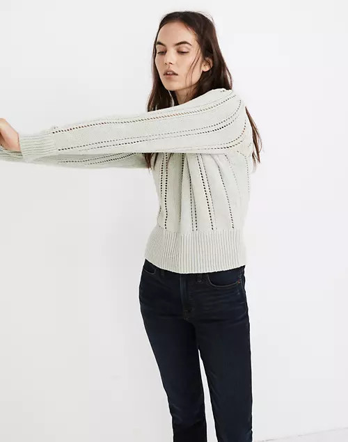Pointelle Puff-Sleeve Sweater | Madewell