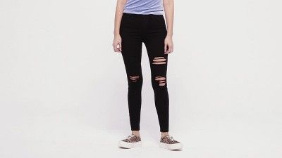 Women's Super-High Rise Distressed Skinny Jeans - Wild Fable™ Black | Target