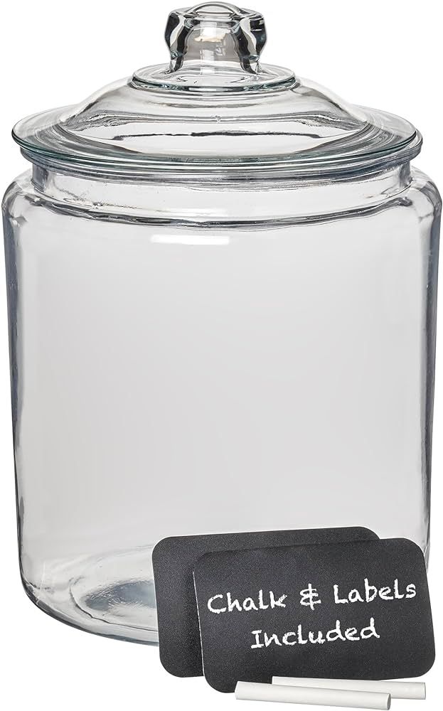 Anchor Hocking Heritage Hill Lid and 2 Chalkboard Labels Glass Jar, 2 Gallon, Set of 1, Clear | Amazon (US)