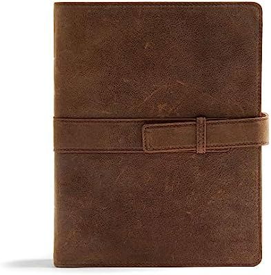 CSB Legacy Notetaking Bible, Tan Genuine Leather with Strap | Amazon (US)