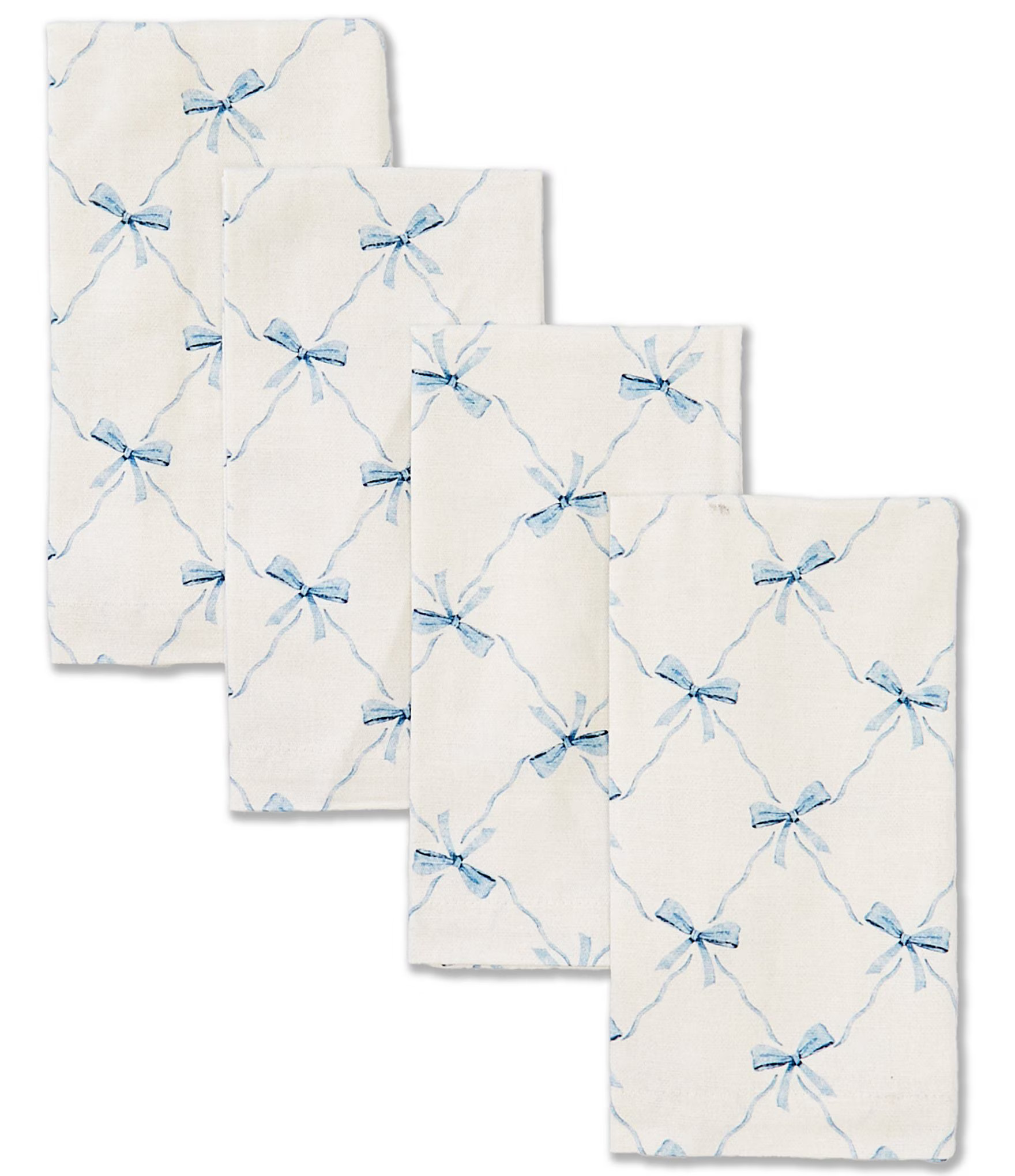 Blue White Bow Napkins, Set of 4 | Dillard's