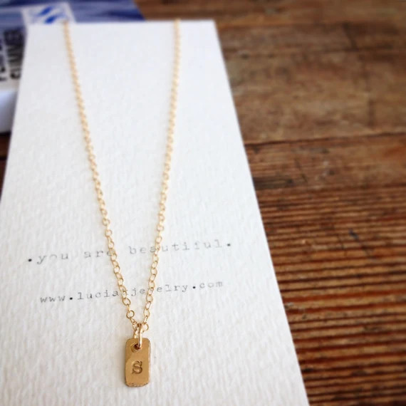 Simple Gold Monogram Necklace | Etsy (US)
