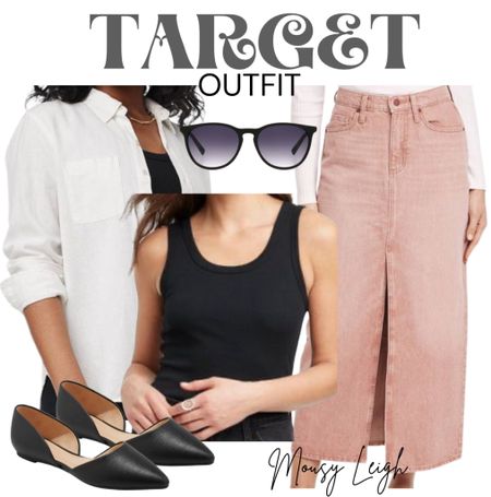 Maxi denim skirt, tank and button down top! 

target, target finds, target summer, found it at target, target style, target fashion, target outfit, ootd, ootd from target, clothes, target clothes, inspo, outfit, target fit, bag, tote, backpack, belt bag, shoulder bag, hand bag, tote bag, oversized bag, mini bag, clutch, blazer, blazer style, blazer fashion, blazer look, blazer outfit, blazer outfit inspo, blazer outfit inspiration, jumpsuit, cardigan, bodysuit, workwear, work, outfit, workwear outfit, workwear style, workwear fashion, workwear inspo, outfit, work style,  spring, spring style, spring outfit, spring outfit idea, spring outfit inspo, spring outfit inspiration, spring look, spring fashion, spring tops, spring shirts, spring shorts, shorts, sandals, spring sandals, summer sandals, spring shoes, summer shoes, flip flops, slides, summer slides, spring slides, slide sandals, summer, summer style, summer outfit, summer outfit idea, summer outfit inspo, summer outfit inspiration, summer look, summer fashion, summer tops, summer shirts, looks with jeans, outfit with jeans, jean outfit inspo, pants, outfit with pants, dress pants, leggings, faux leather leggings, tiered dress, flutter sleeve dress, dress, casual dress, fitted dress, styled dress, fall dress, utility dress, slip dress, skirts,  sweater dress, sneakers, fashion sneaker, shoes, tennis shoes, athletic shoes,  dress shoes, heels, high heels, women’s heels, wedges, flats,  jewelry, earrings, necklace, gold, silver, sunglasses, Gift ideas, holiday, gifts, cozy, holiday sale, holiday outfit, holiday dress, gift guide, family photos, holiday party outfit, gifts for her, resort wear, vacation outfit, date night outfit, shopthelook, travel outfit, 

#LTKshoecrush #LTKSeasonal #LTKstyletip