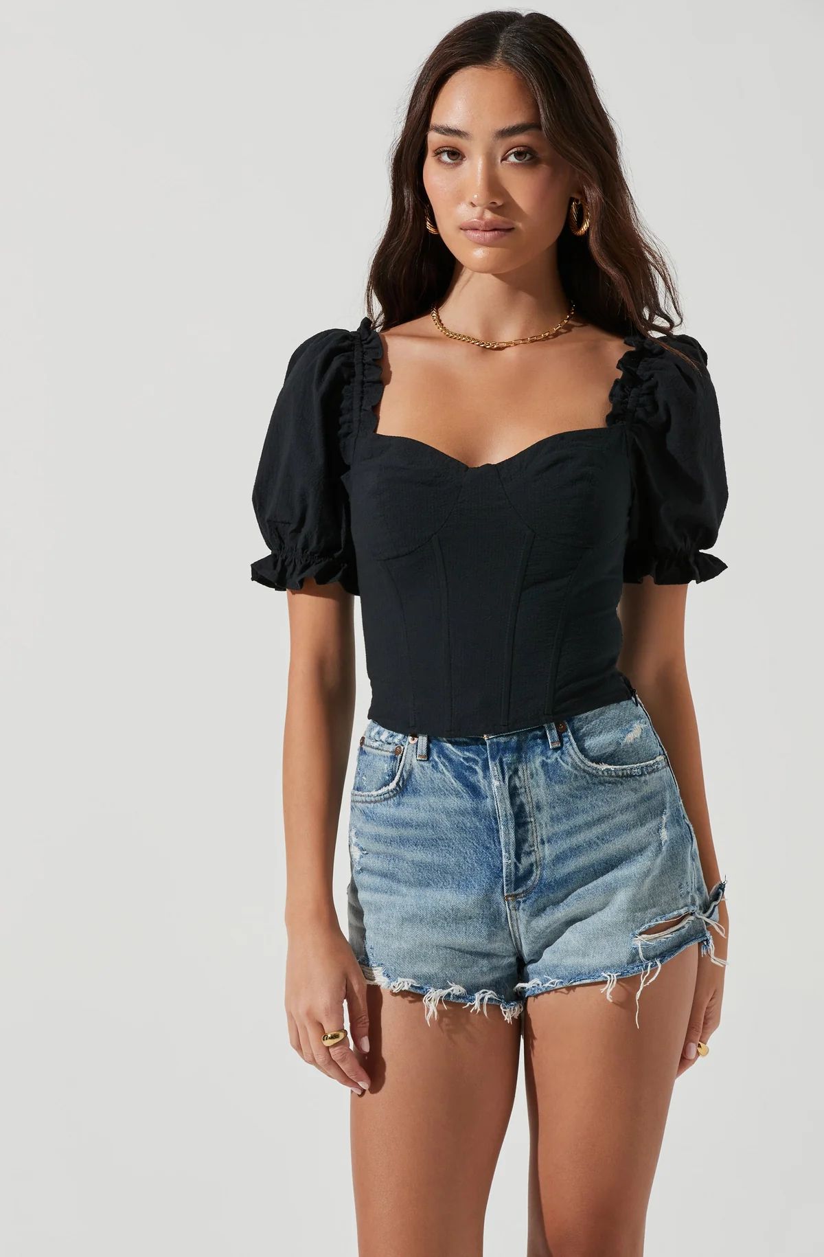 Raya Sweetheart Puff Sleeve Top | ASTR The Label (US)