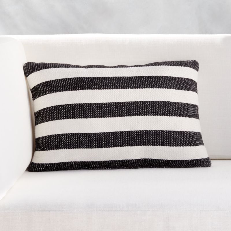 20"x12" Cap Striped Outdoor Pillow | CB2 | CB2