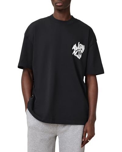 AllSaints Men's Graphic T-Shirt, Jet Black/Blue | Amazon (US)
