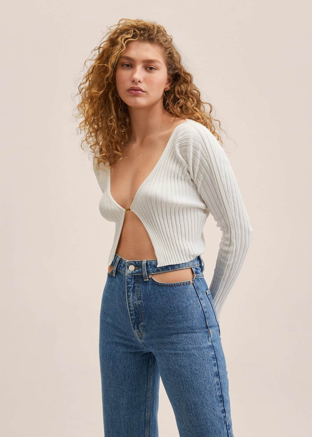 Knitted cropped cardigan | MANGO (UK)