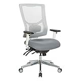 Office Star ProGrid White Mesh High-Back Office Manager's Chair with Adjustable Arms and Multi-Funct | Amazon (US)