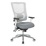 Office Star ProGrid White Mesh High-Back Office Manager's Chair with Adjustable Arms and Multi-Funct | Amazon (US)