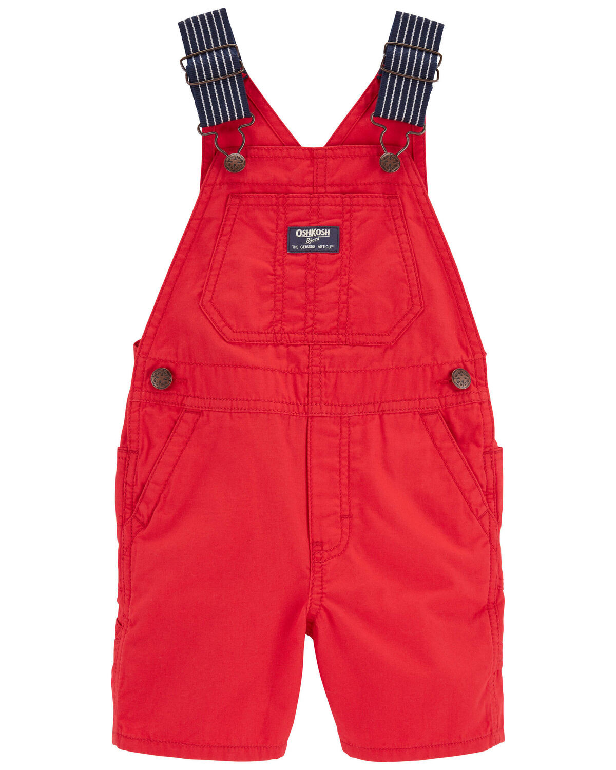 Red Toddler Canvas Shortalls: Hickory Stripe Strap Remix | carters.com | Carter's