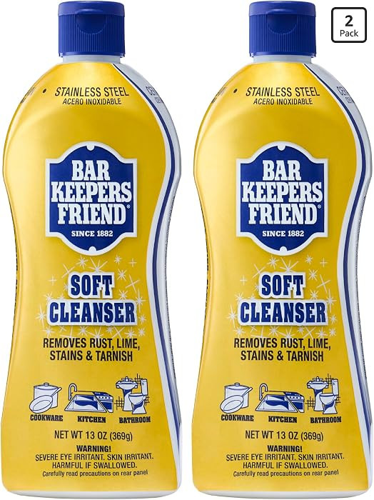 Bar Keepers Friend Soft Cleanser Liquid, 13 oz x 2, Multipurpose Surface Cleaner, Soap Scum & Gre... | Amazon (US)