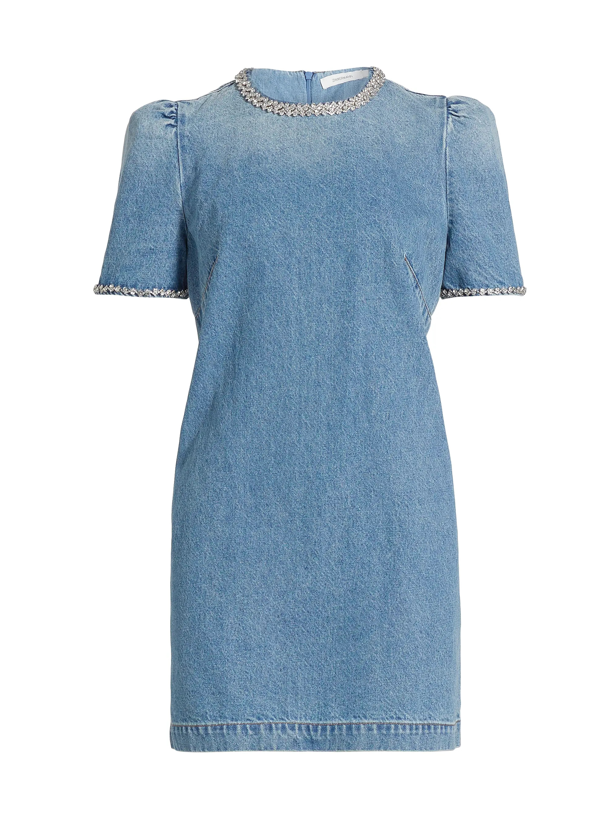 Crush Embellished Denim Minidress | Saks Fifth Avenue