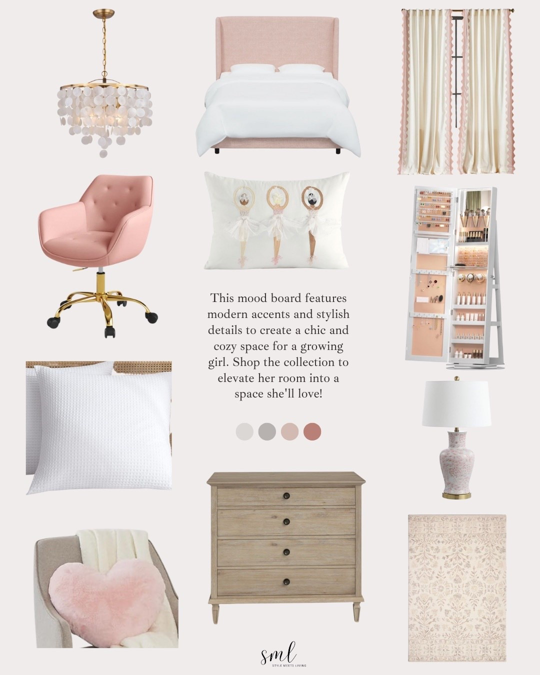 Get inspired with this pink and white bedroom decor that’s both stylish and functional! This dreamy design combines soft hues, cozy textures, and a chic jewelry organizer for a beautifully organized space. Perfect for creating a warm, inviting vibe with practical storage solutions. 🌸✨


girls room decor, girls bedroom ideas, kids room decor, girls room furniture, bedroom inspiration, pink bedroom decor, kids bedroom ideas, cozy bedroom, nursery decor, feminine room ideas 

 #LTKHome #LTKSaleAlert