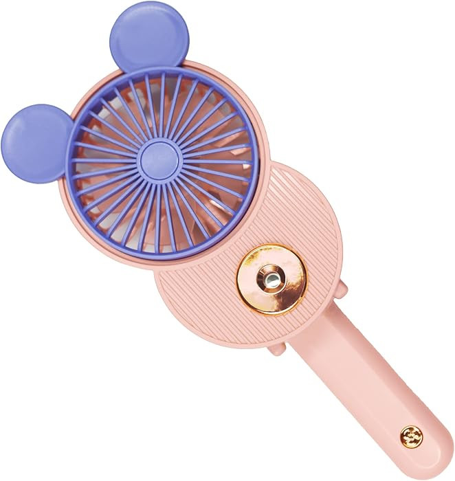 LACOVIA Cute Mouse Misting Mini Fan, Handheld Portable USB Rechargeable Fan with 3 Adjustable Spe... | Amazon (US)