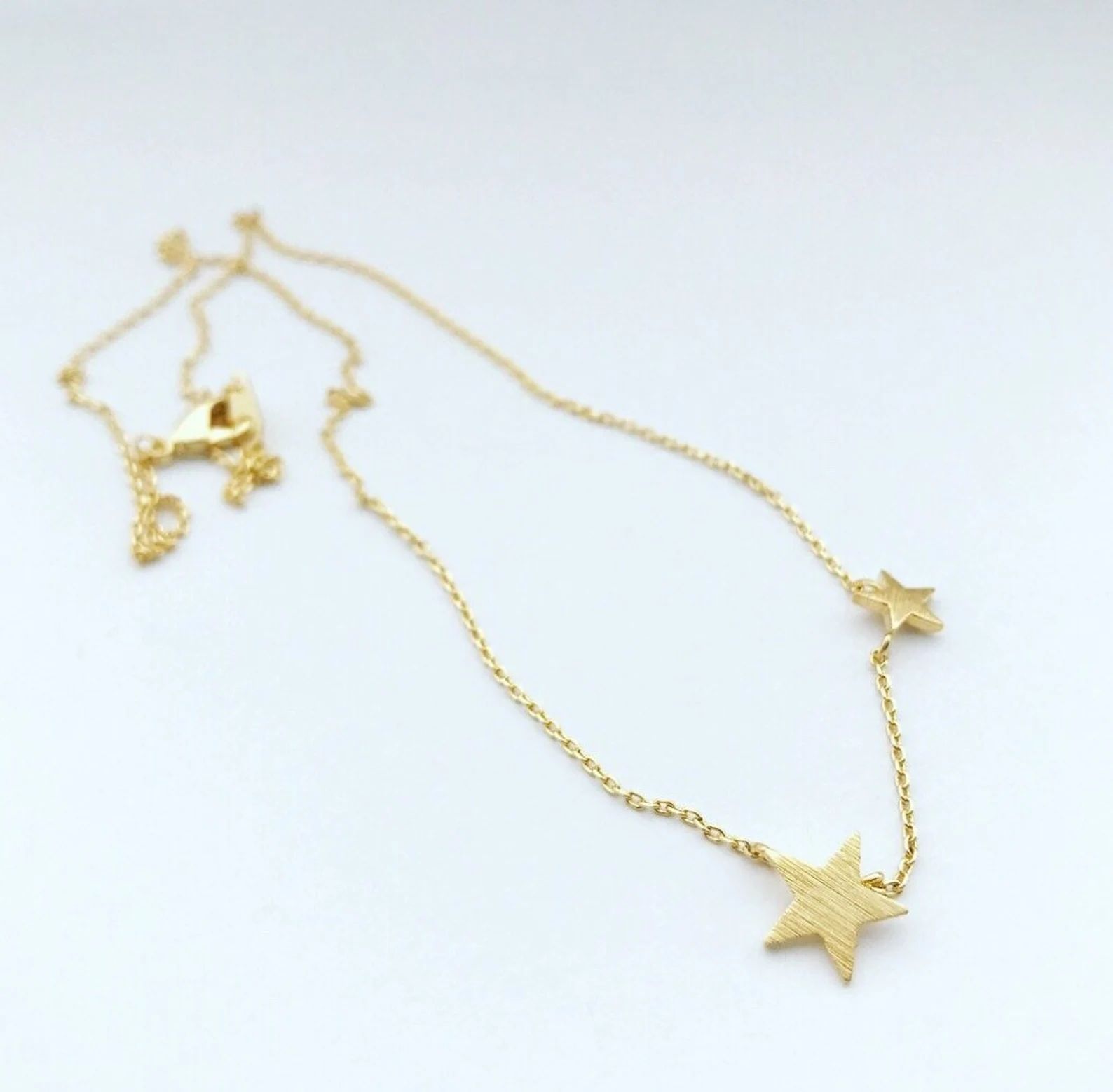 Star Necklace double star necklace stars necklace superstar necklace  silver star  necklace gold ... | Etsy (US)