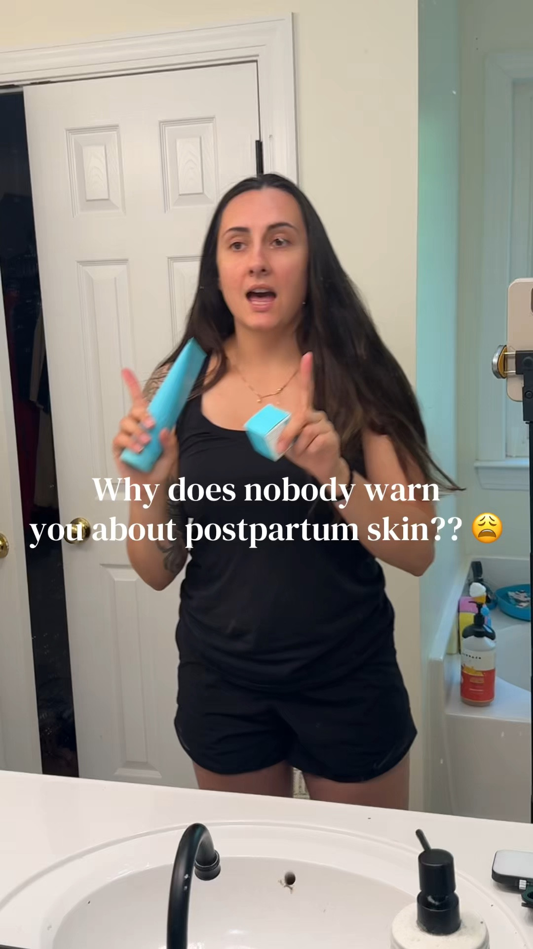 Busy mom skincare routine = 2 products that actually work 🙋‍♀️ Postpartum hormones wrecked my skin and I needed something simple — TULA’s probiotics help rebalance what mom hormones throw off 🙌 PLUS you get the moisturizer FREE when you buy through TikTok Shop right now! 
@TULA skincare @Clean Skin Club @medicube global 

#MomRoutine #TULASkincare #PostpartumSkin #MomSkincare #cleanskinclub 

#LTKmomlife #LTKselfcare #LTKmorningroutine