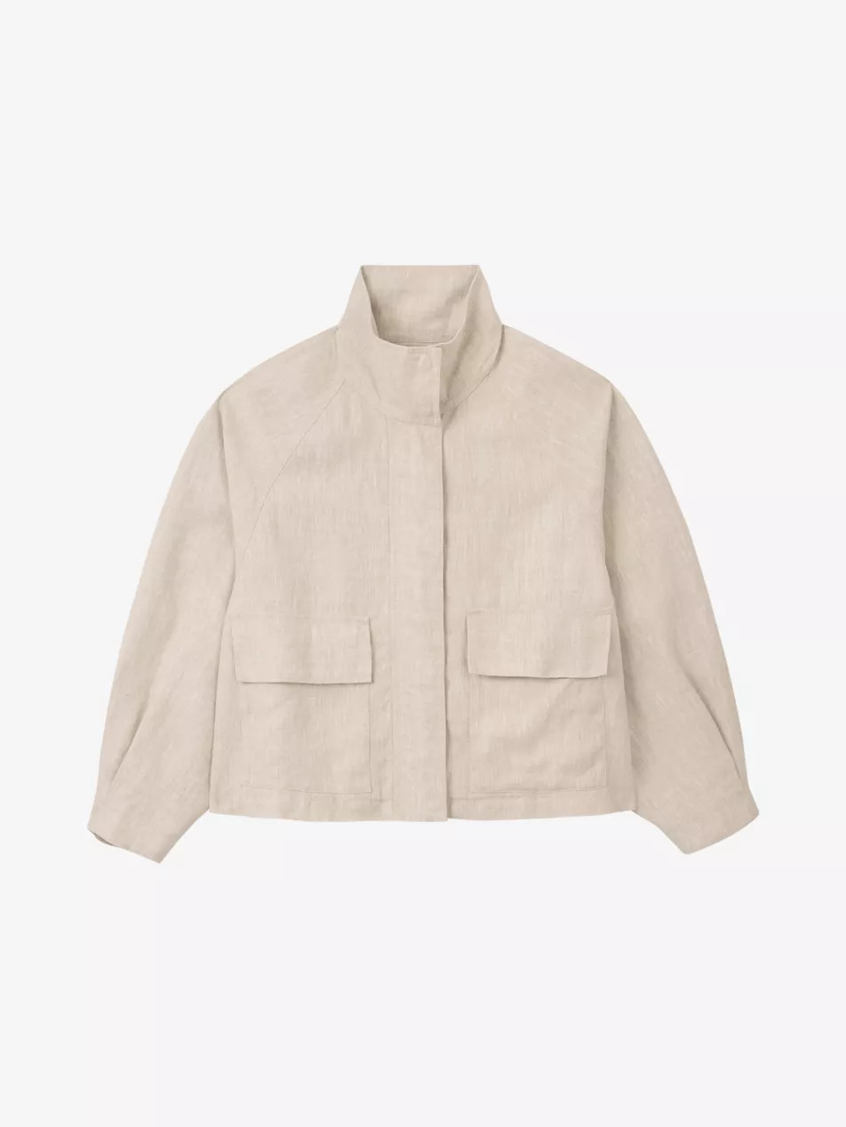 Funnel-Neck Side-Pocket Linen Jacket | Selfridges