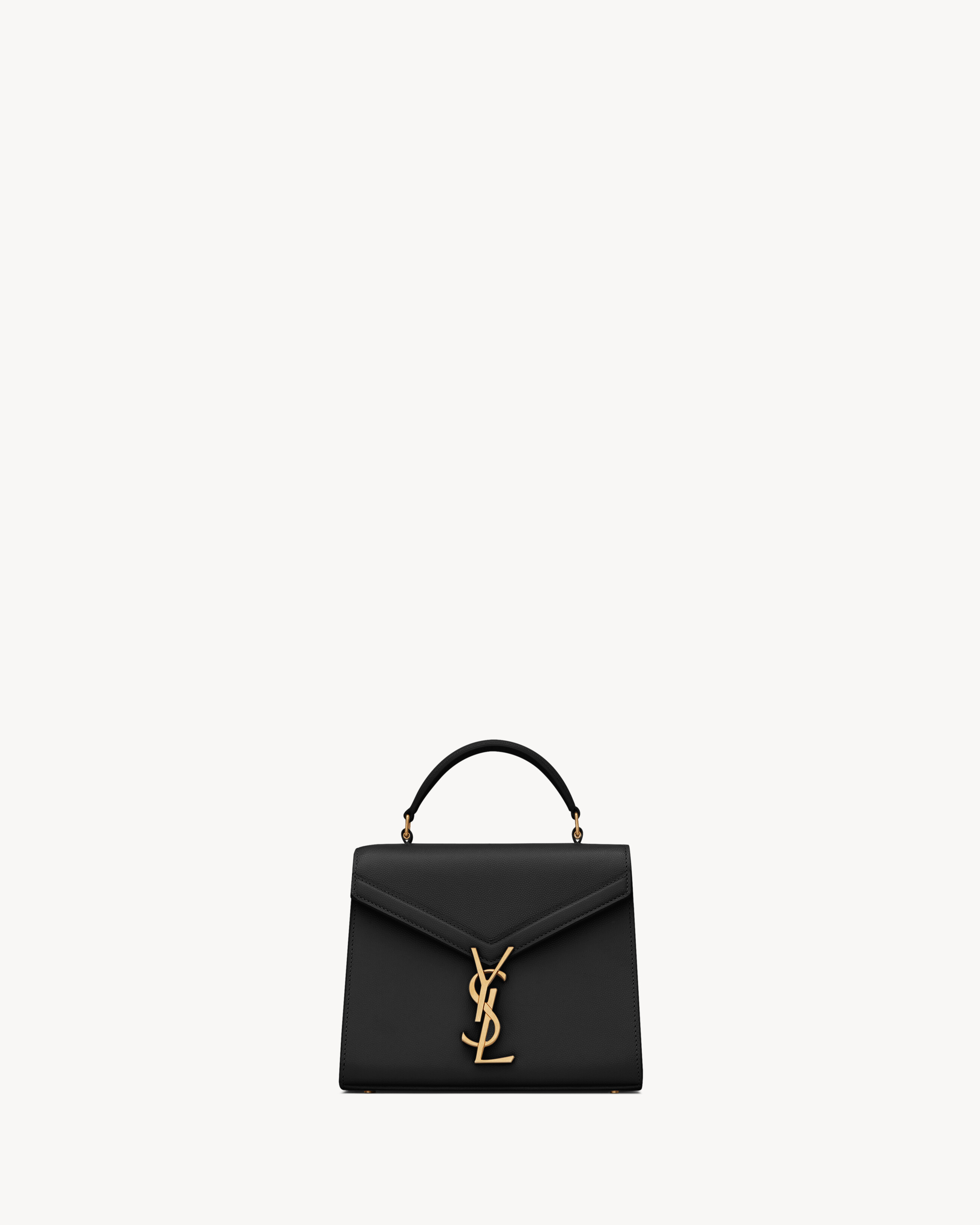 Saint Laurent Cassandra Mini Top Handle Bag In Grain De Poudre Embossed Leather - Black - Women - One Size | Saint Laurent Inc. (Global)