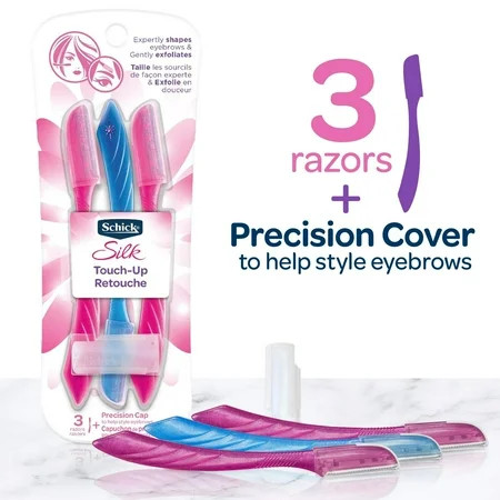 Schick Eyebrow Razor, and Facial Razor with Precision Cover, 3 Razor | Walmart (US)
