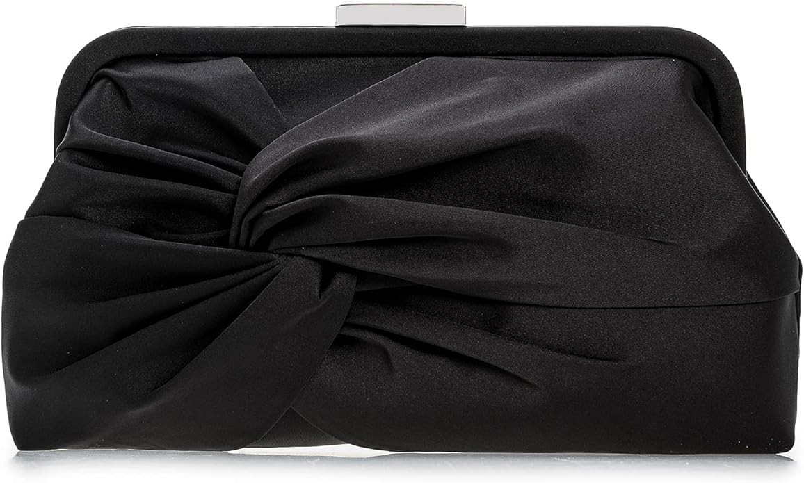 IXEBELLA Evening Purse for Women Dressy Soft Pleated Knot Party Clutch Satin Frame Formal Handbag... | Amazon (US)