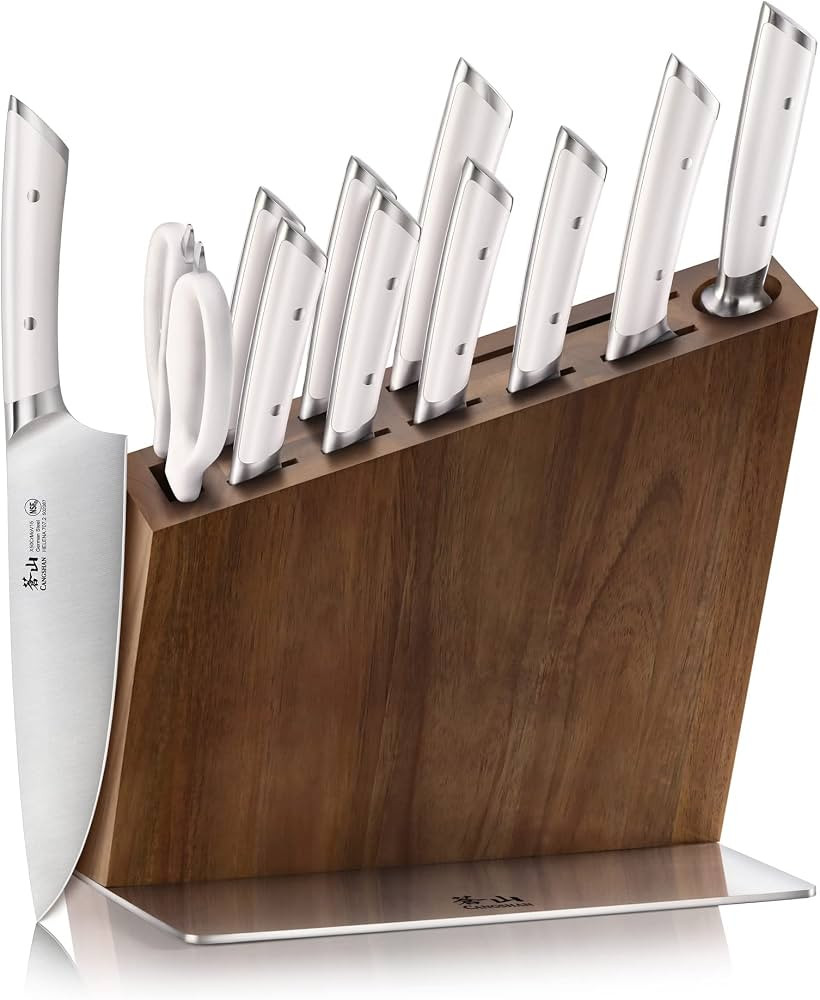 Cangshan HELENA Series German Steel Forged, HUA Knife Block Set (12-Piece, White) | Amazon (US)