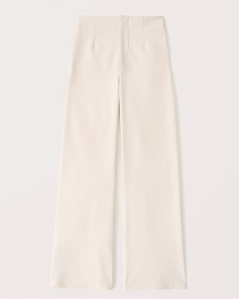 Women's Elevated Tailored Wide Leg Pants | Women's Bottoms | Abercrombie.com | Abercrombie & Fitch (US)