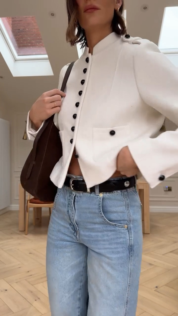 3 ways I’m styling Mint Velvets denim this spring @mintvelvet #ad #mintvelvet 

Creating western and military aesthetics teaming up mint velvets denim with their broderie anglaise shirt, neck tie, military jackets and suede accessories.

I’m wearing the wide leg jeans in a size 8 tall. The jackets in a medium but could have got away with wearing my usual small size.