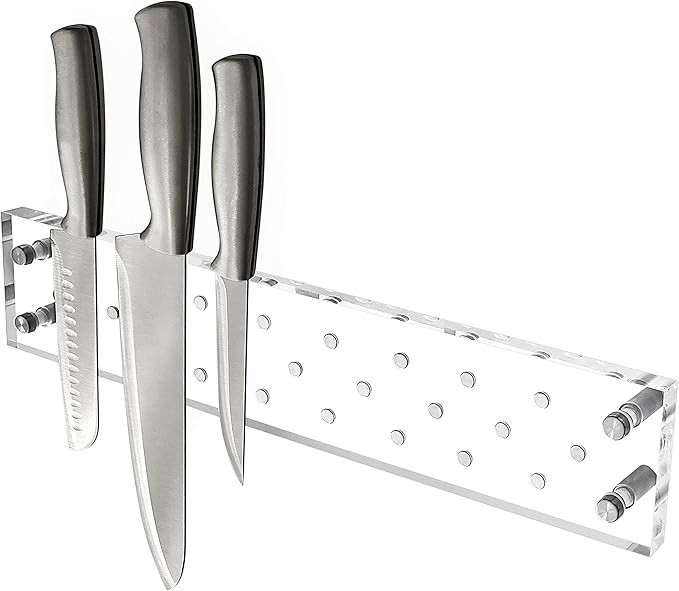 Magnetic Transparent Knife Holder for Wall /15.7 inch, Modern Knife Strip, Wall Mounted Acrylic R... | Amazon (US)