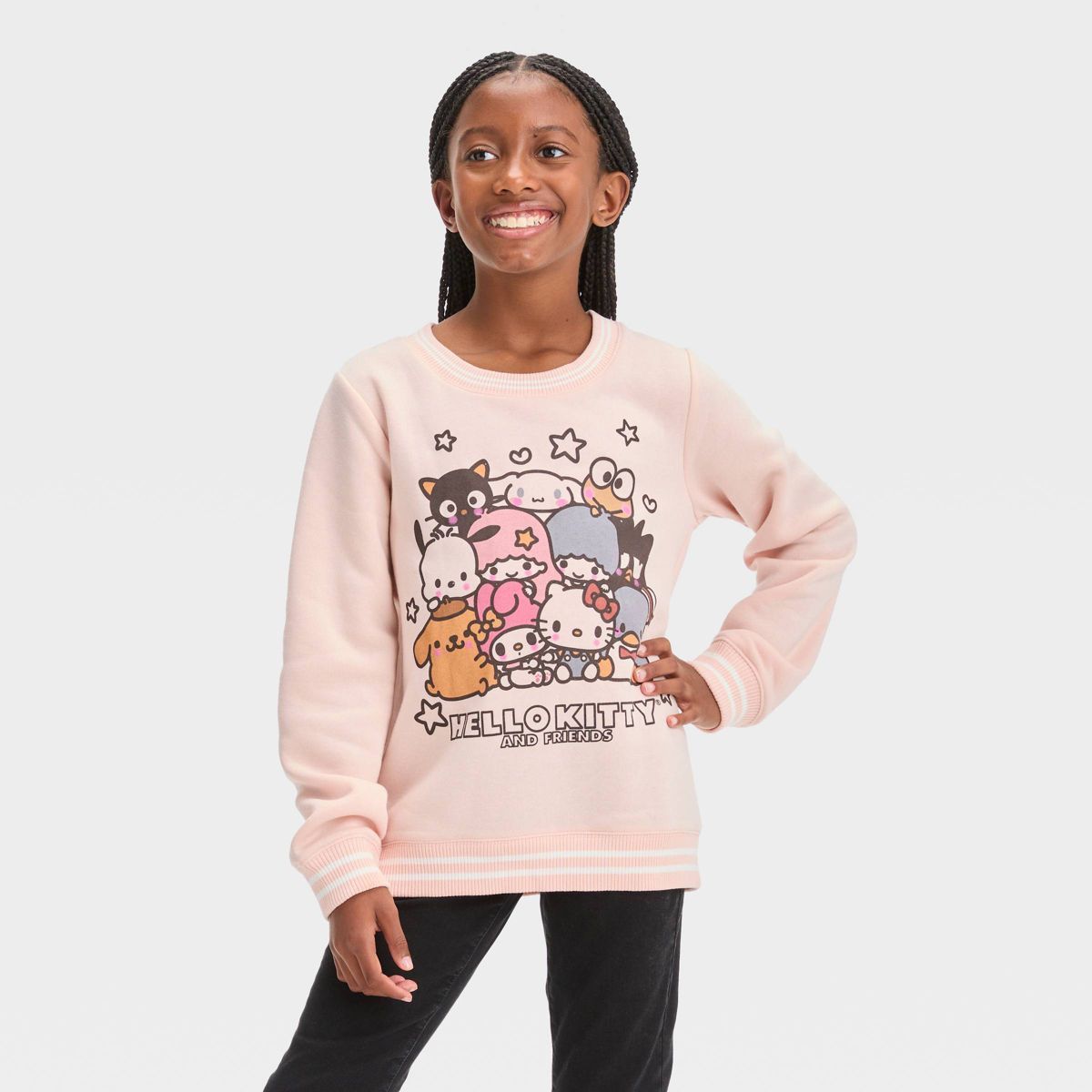 Girls' Hello Kitty & Friends Dreamy Pullover Sweatshirt - Pink | Target