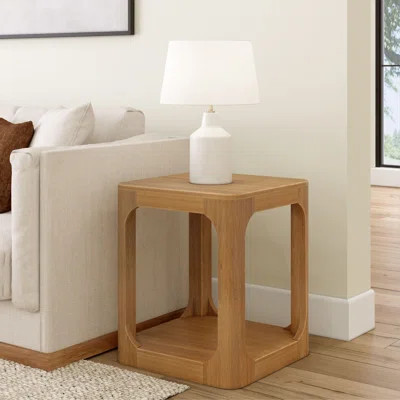 Modern Rounded Square Side Table With Shelf (20In X 20In / 510Mm X 510Mm) | Wayfair North America