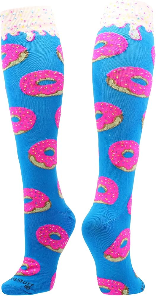 MadSportsStuff Donut Socks with Pink Frosting and Sprinkles for Soccer Softball Boys Girls Kids Y... | Amazon (US)