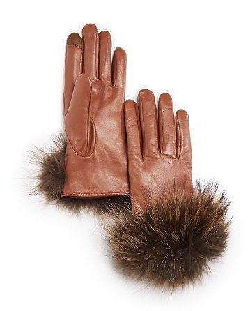 Echo Leather Gloves with Asiatic Raccoon Fur Cuff | Bloomingdale's (US)