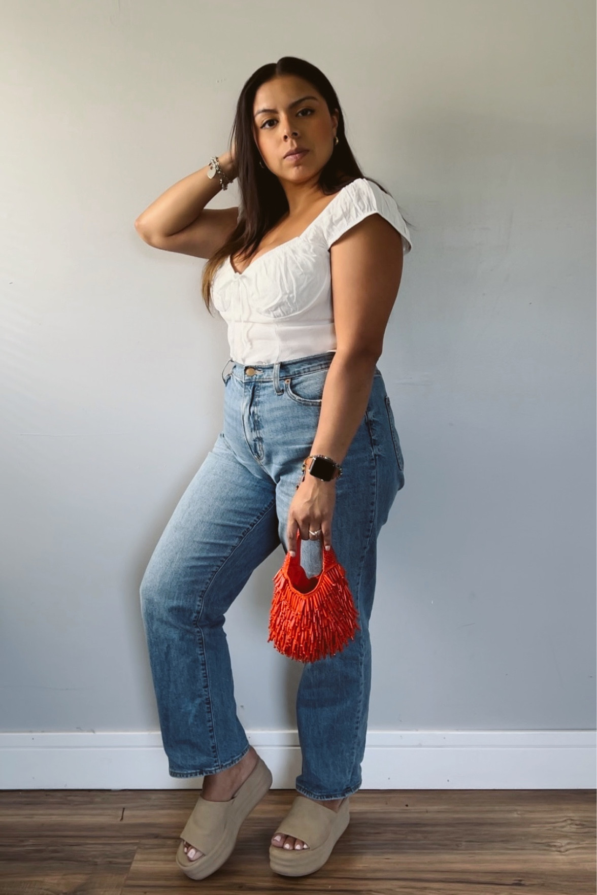 Summer fashion denim a cute top platform heels statement purse bbq outfit date night

#LTKcurves #LTKunder50 #LTKstyletip