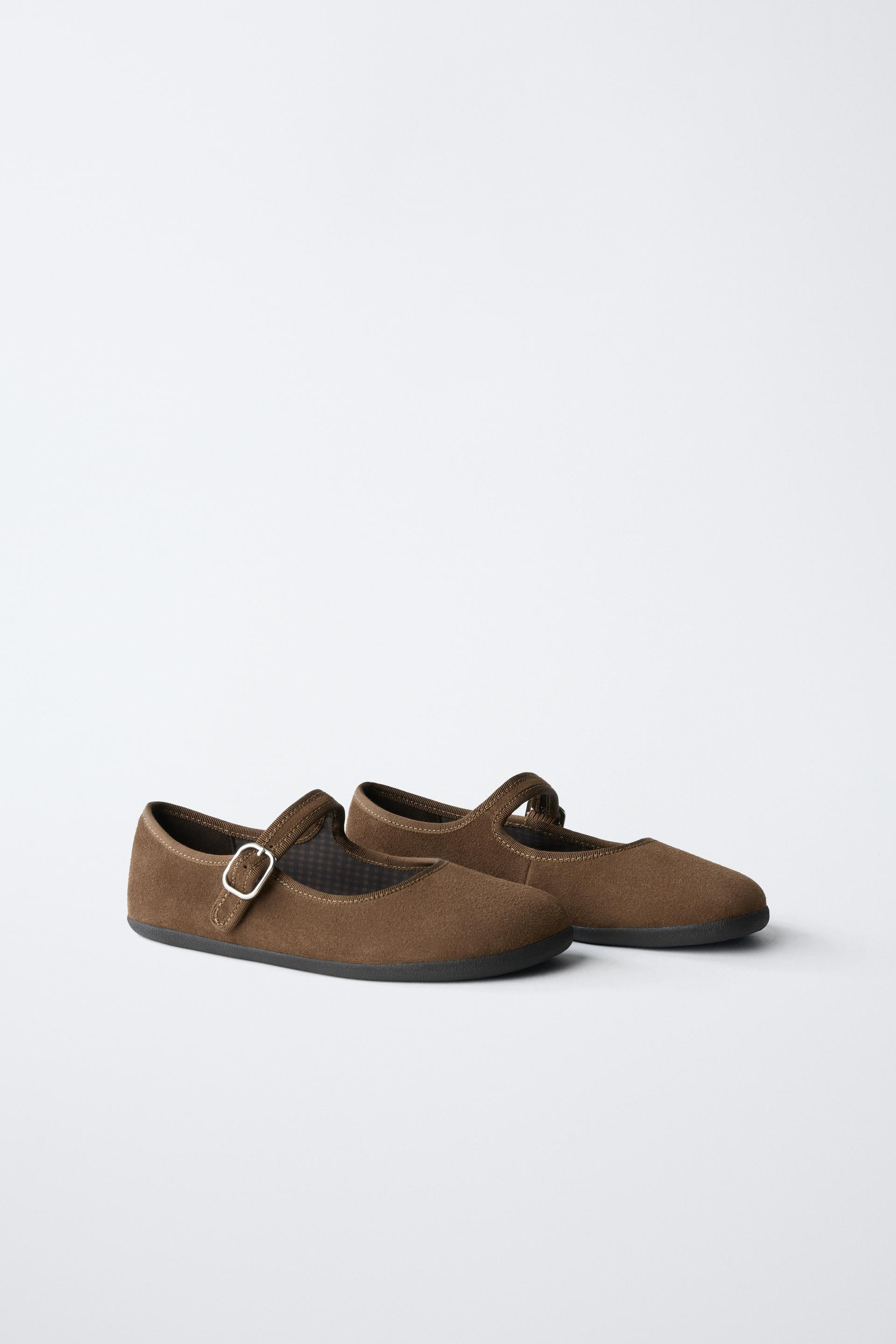 Zara - Leather Barefoot Ballet Flats - Brown - 13½ (7.7 Inches) - Kids | Zara US