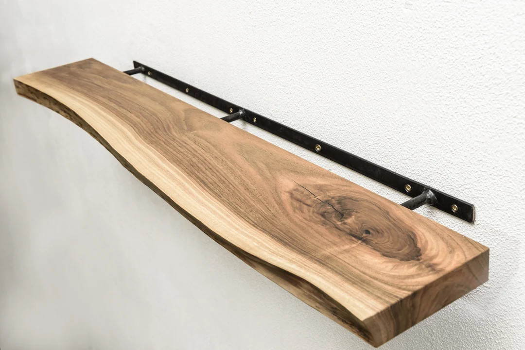 Walnut Floating Shelf With Bracket, Custom Wood Shelves - Etsy Canada | Etsy (Global)