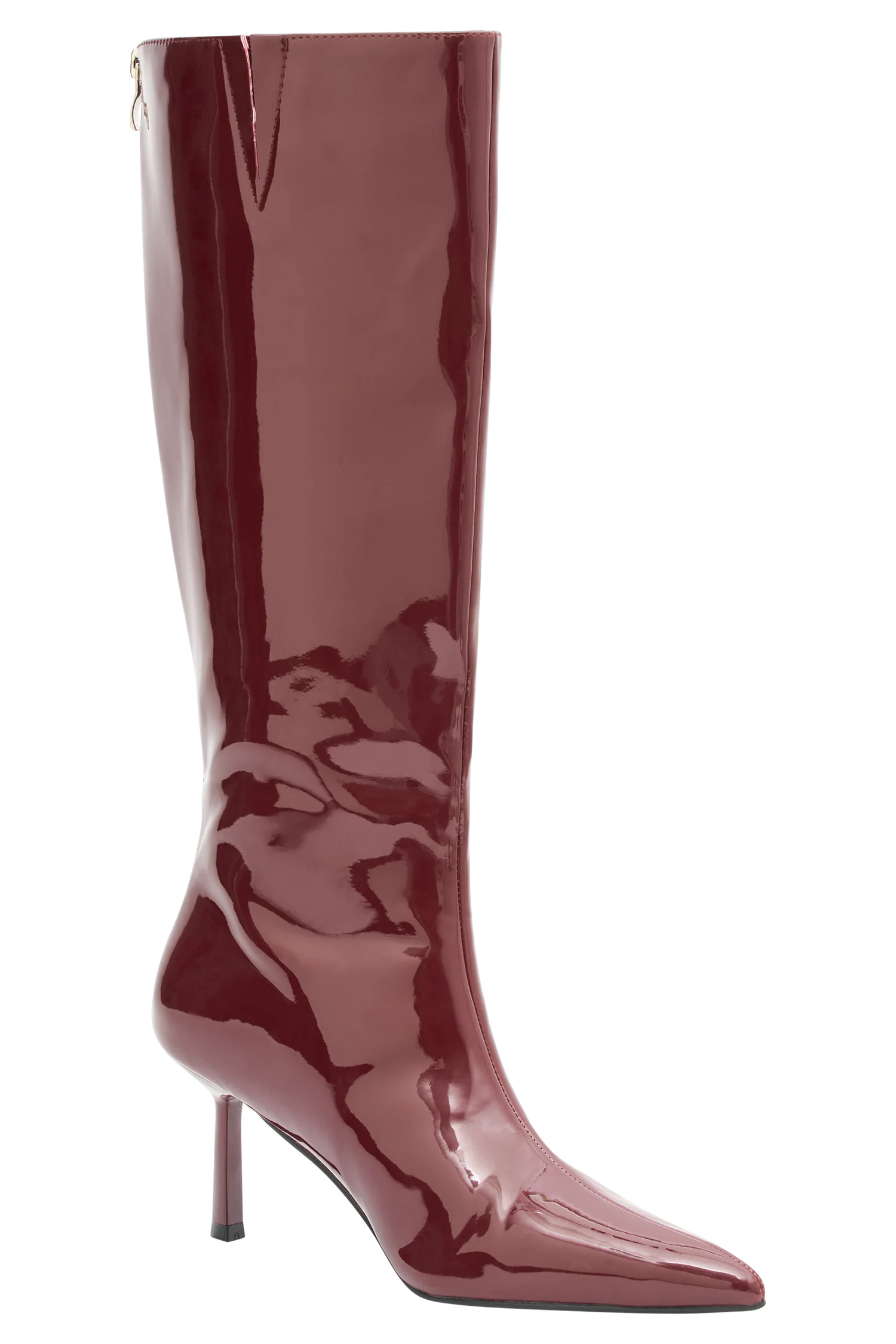 Jesi Faux Leather Boots - Cherry Red | Meshki (APAC)