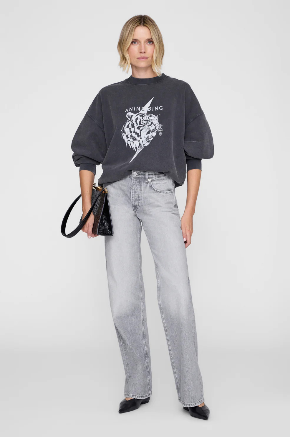 Miles Sweatshirt Tiger - Vintage Black | Anine Bing