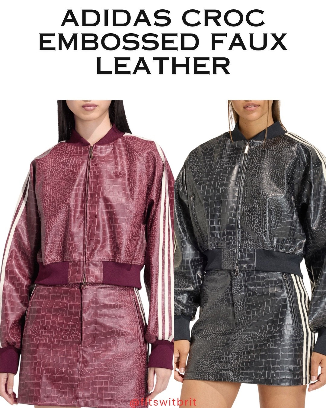 Adidas Croc Embossed Faux leather jacket and mini skirtt

#LTKHoliday #LTKSeasonal #LTKootd