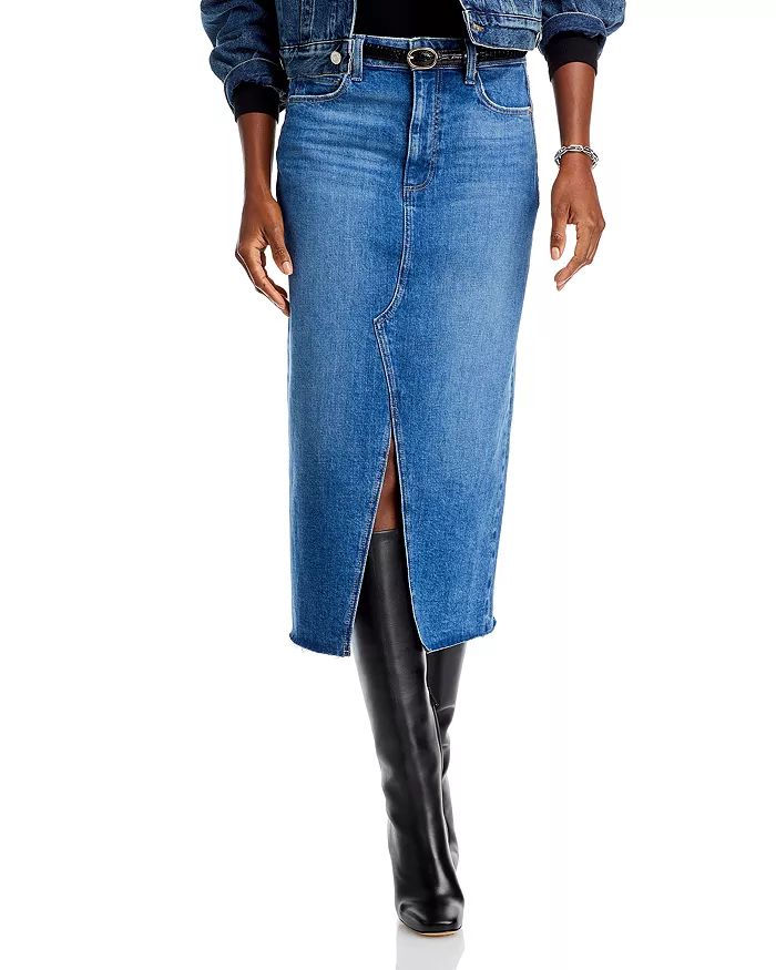 Meadow Raw Hem Denim Midi Skirt - 100% Exclusive | Bloomingdale's (US)