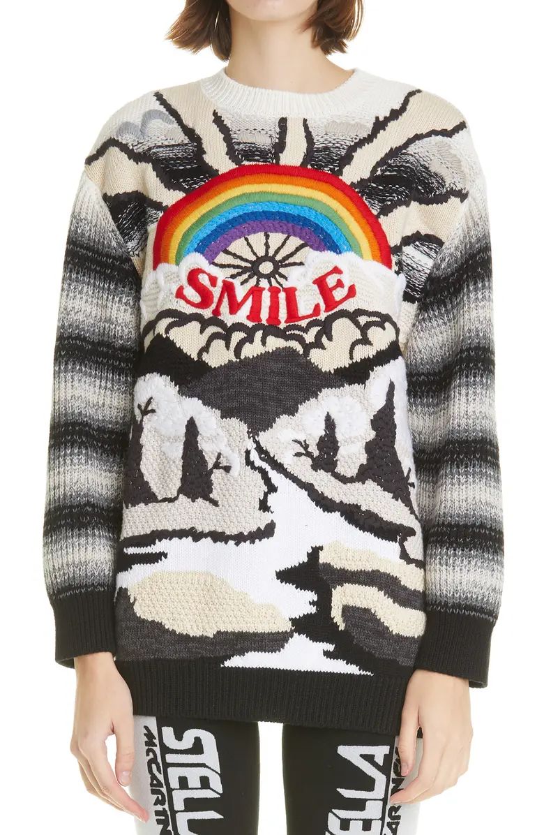 Smile Intarsia Wool & Cotton Sweater | Nordstrom