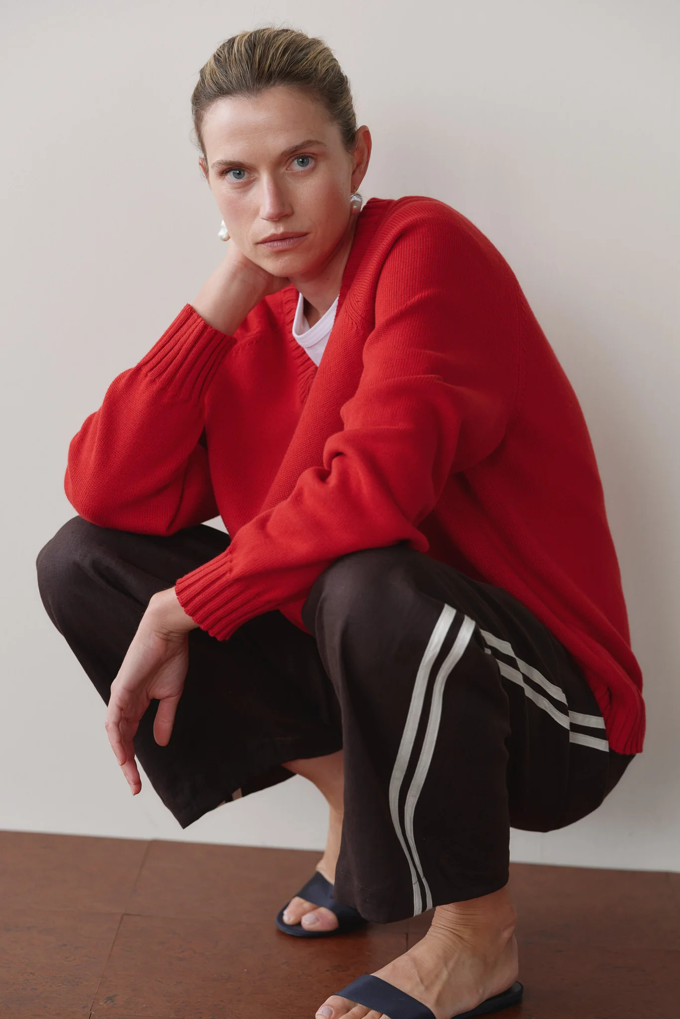 The Linen Crop Stripe Pant | DONNI.