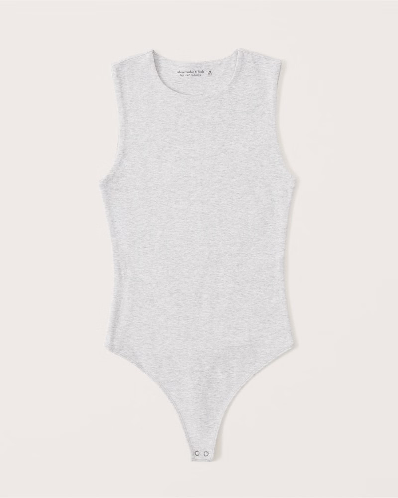Cotton Seamless Fabric Crew Tank Bodysuit | Abercrombie & Fitch (US)